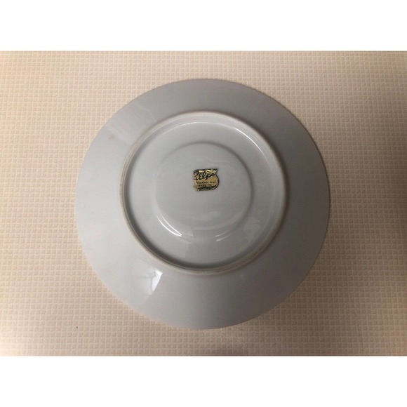 Retro Tea Cup and Saucer Set Fleur De Lis Relpo White with Red Hearts Black - Picture 9 of 9